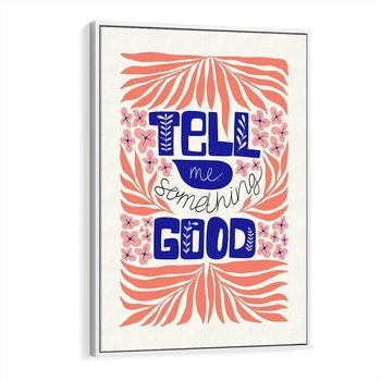 Obraz w ramie 50x70 - Bezgraniczne Formy - nowoczesna typografia, liście - rama biała