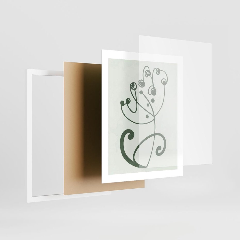 Plakat w ramie 40x50 - Zieleń Wyjątkowego Ukojenia - zielony odcień, abstrakcja - rama biała