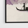 Obraz w ramie 50x70 - Odbicie Słońca - japońska sztuka, akwarela - rama czarna