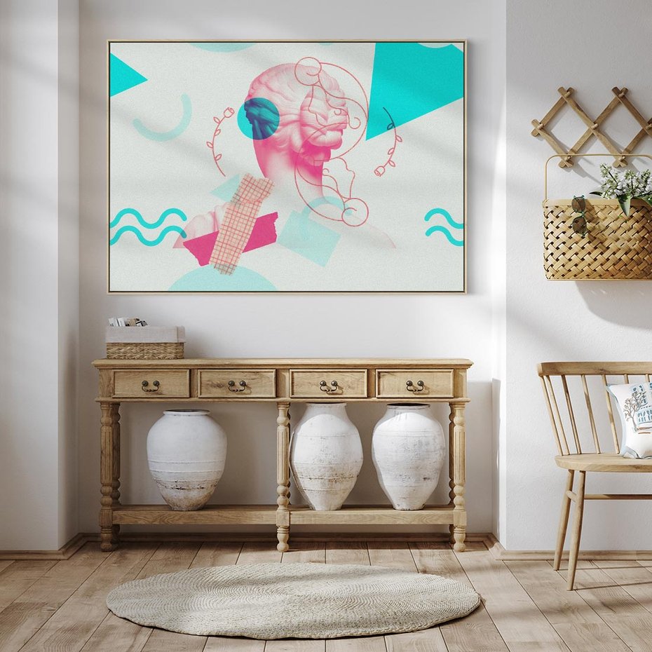 Obraz w ramie 120x80 - Sztuka w Różach - nowoczesna sztuka, kolaż ze zdjęć - rama drewno