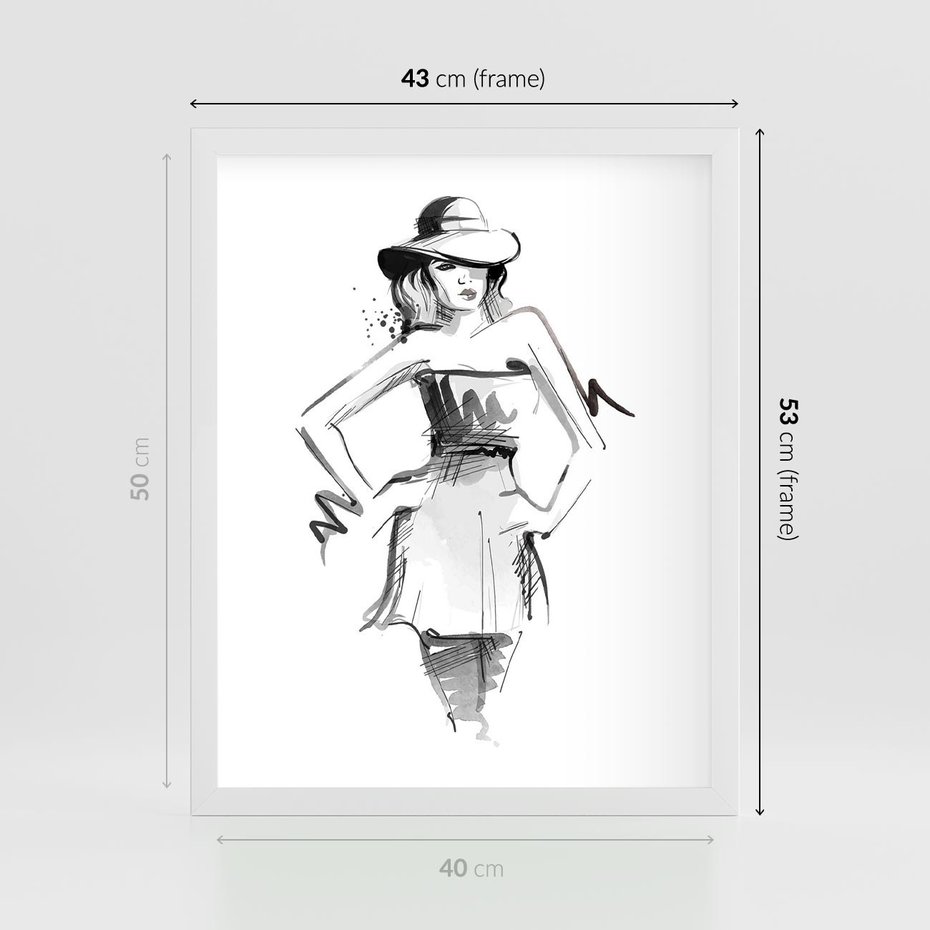 Plakat w ramie 40x50 - Piękno mody i urody - beauty, fashion - rama biała