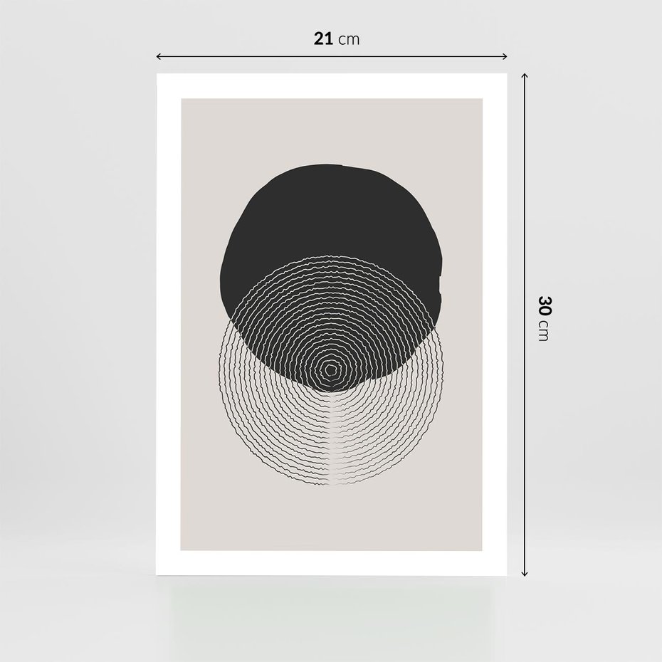 Plakat bez ramy 21x30 - Boho Przenikanie Uroku - abstrakcyjna kompozycja, okręgi