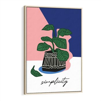 Obraz w ramie 80x120 - Tajemnicze Wibracje - tygrys, kwiaty - rama drewno