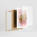 Plakat w ramie 30x40 - Blask Natury - złote, liście - rama drewno