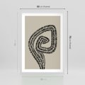 Plakat w ramie 50x70 - Nowoczesne Spektrum Wyobraźni - boho plakat, czarne kropki kreski - rama biała