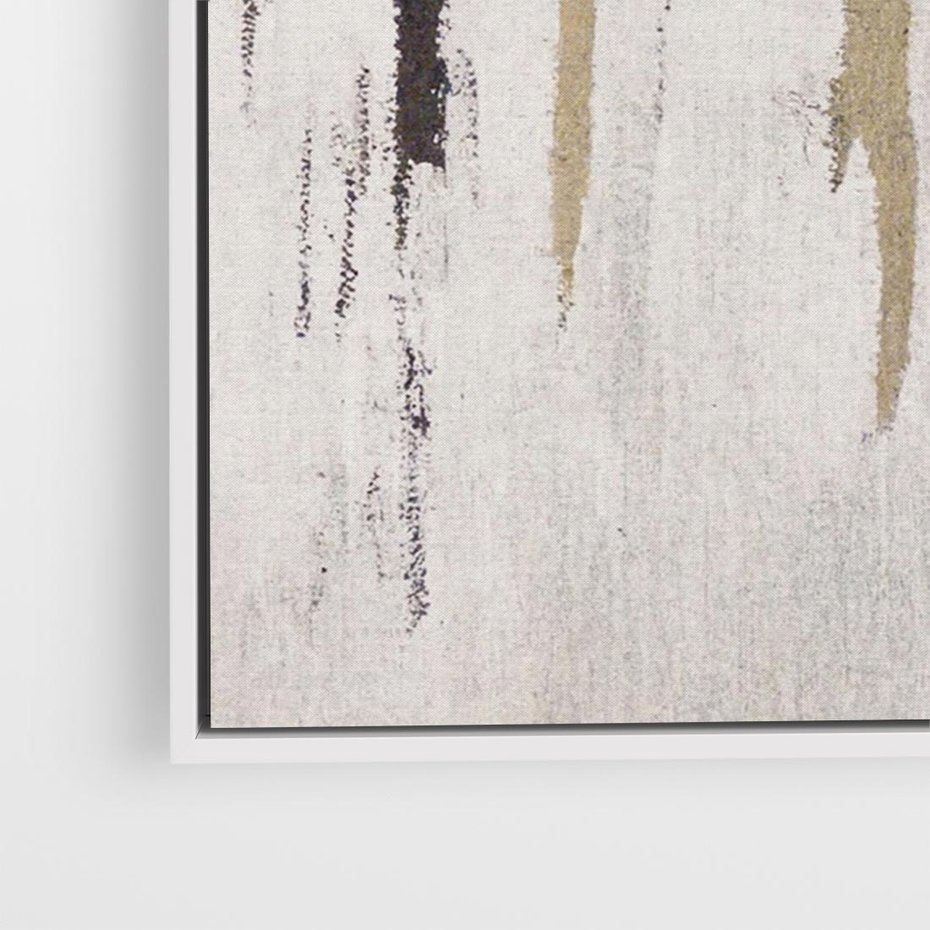 Obraz w ramie 100x70 - Odyseja w świetle i cieniu - abstrakcja, porysowana ściana - rama biała