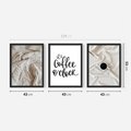 Zestaw obrazy w ramie 40x50 galeria - Kawa, w, łóżku, do, sypialni - rama czarna