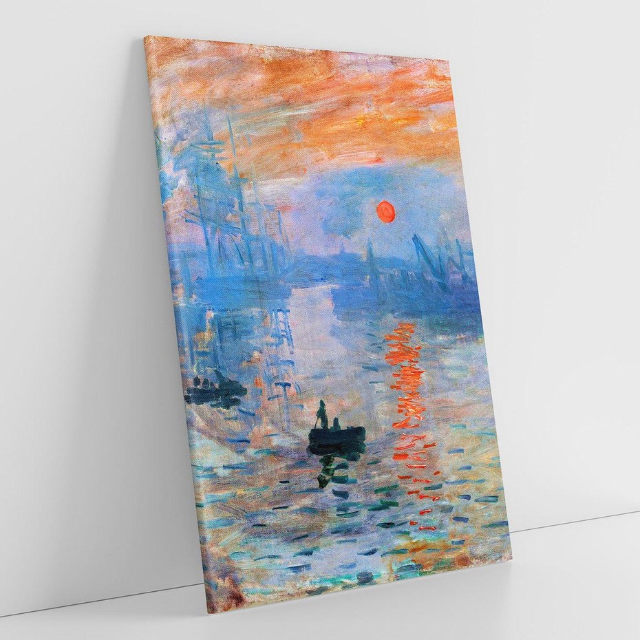 Obraz na płótnie 80x120 - Impresja Wschód Słońca 1872, Claude Monet - Reprodukcja - reprodukcja, obraz na płótnie
