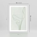 Plakat w ramie 50x70 - Zielona Równowaga Linii - abstrakcyjne delikatne zielone linie, nowoczesny plakat - rama biała