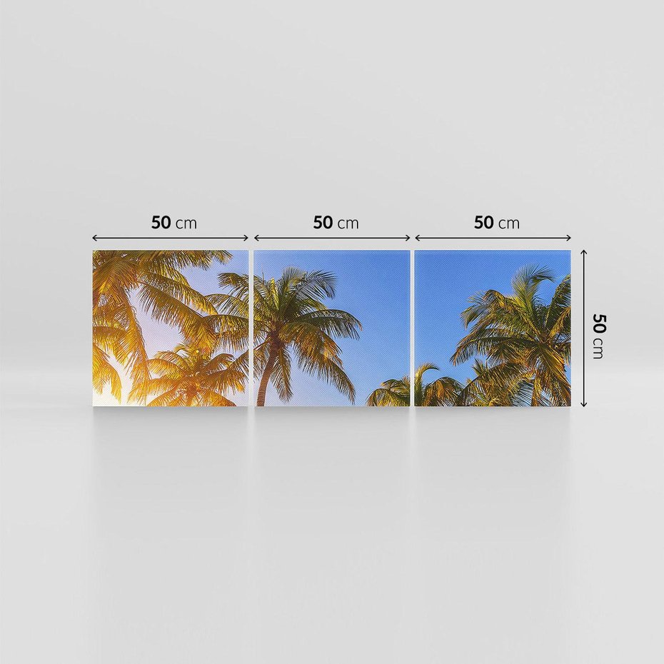 Obraz na płótnie 150x50 - Rajskie palmy w tropikalnym raju - palmy, tropiki