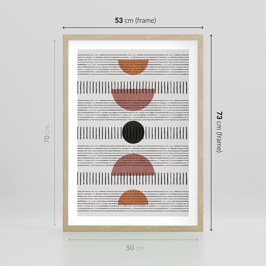 Plakat w ramie 50x70 - Plakat w Stylu Abstrakcji - geometryczna grafika, plakat - rama drewno