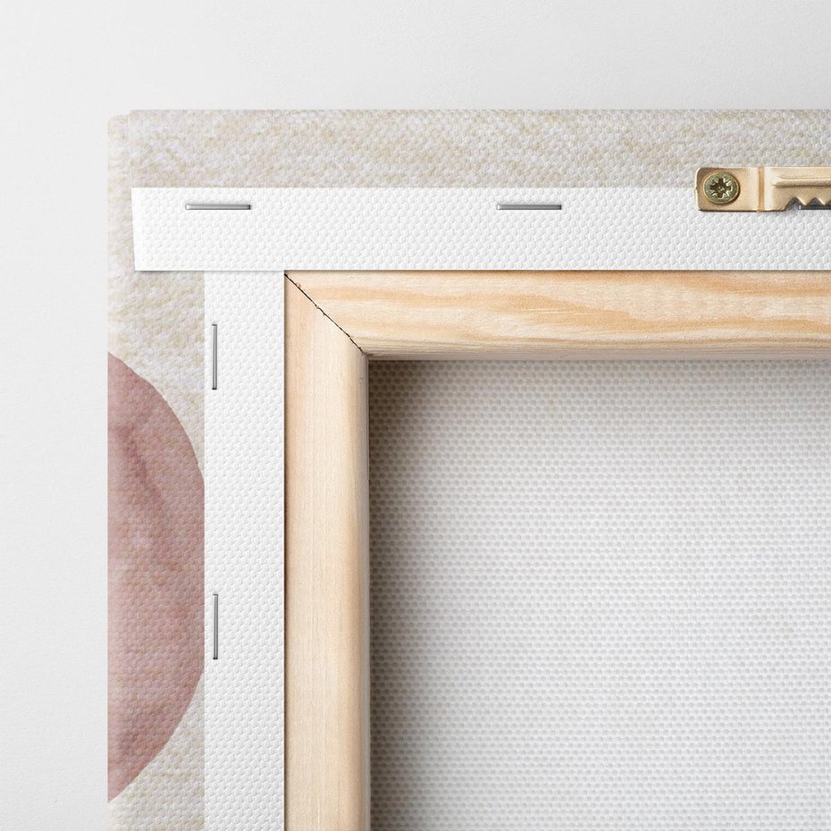 Obraz na płótnie 40x40 - Zapisane w promieniach słońca - beżowe strukturalne tło, koła