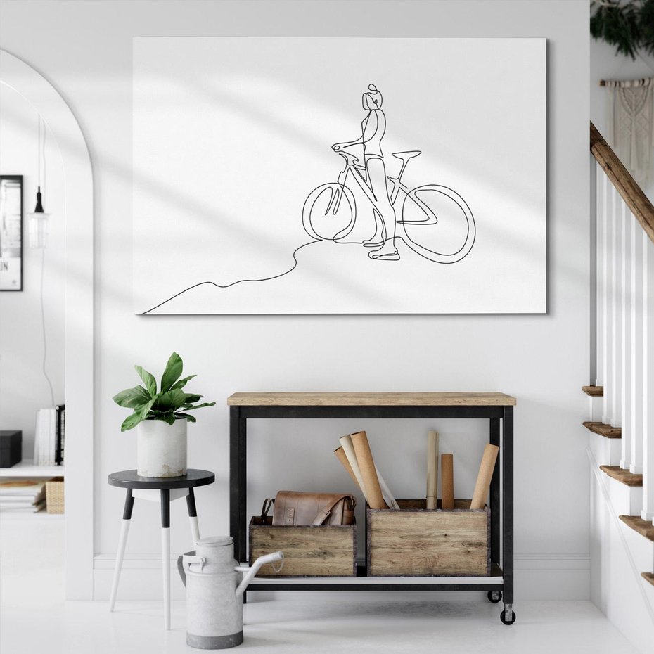 Obraz na płótnie 70x50 - Minimalistyczna Przejażdżka - szkic, minimalizm