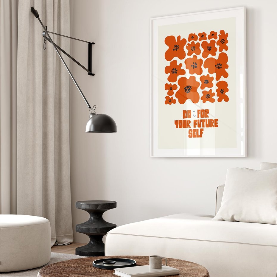 Plakat bez ramy 40x50 - Taniec Kolorowych Promieni - self care, kompozycja kwiaty