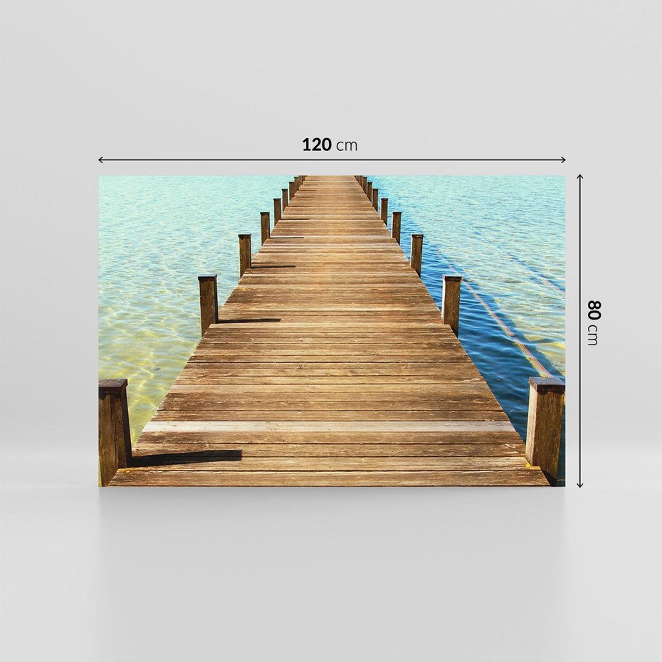 Obraz na płótnie 120x80 - Pomost nad morską przestrzenią - pomost, morze