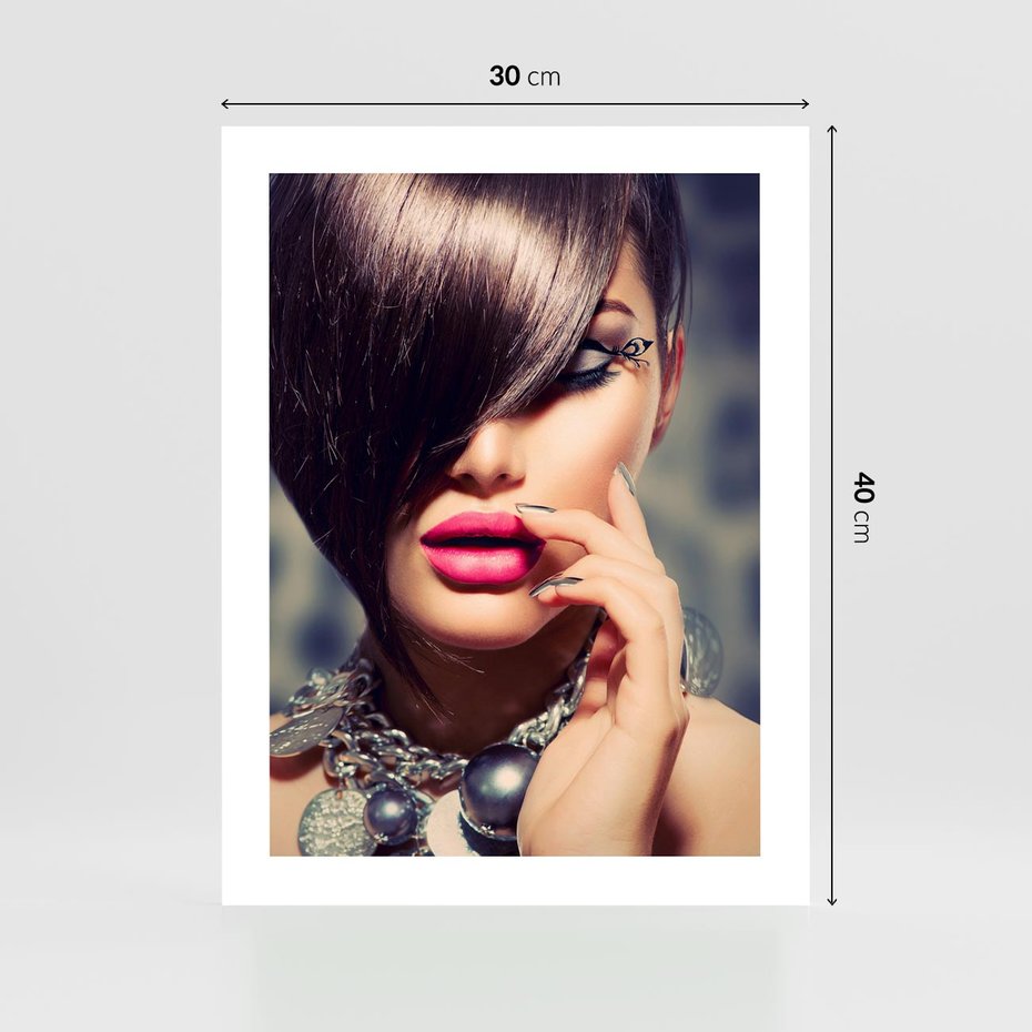 Plakat bez ramy 30x40 - Kobiecy urok w makijażu i fryzurze - makijaż, fryzura