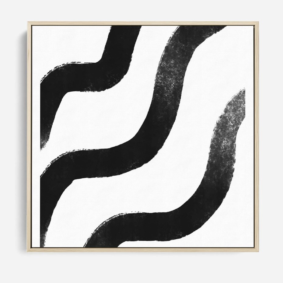 Obraz w ramie 50x50 - Wibracje Plam - abstrakcja, minimalizm - rama drewno