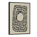Obraz w ramie 70x100 - Zaklęte Wnętrza - boho plakat, czarne kropki kreski - rama czarna