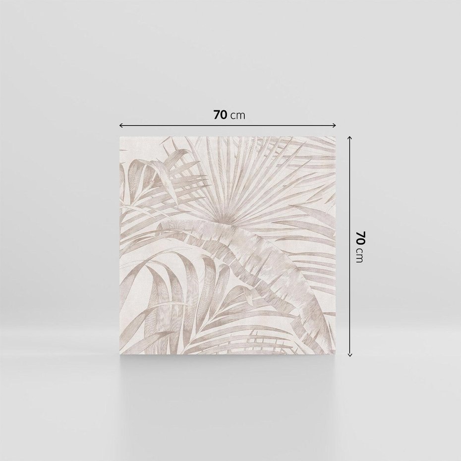 Obraz na płótnie 70x70 - Odsłonięte liściowe wspomnienia - monochromatyczne, kolory sepii