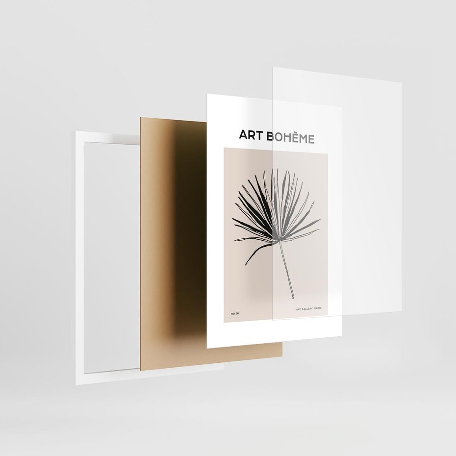 Plakat w ramie 50x70 - Rozkwitające Boho Kształty - boho sztuka, plakat - rama biała