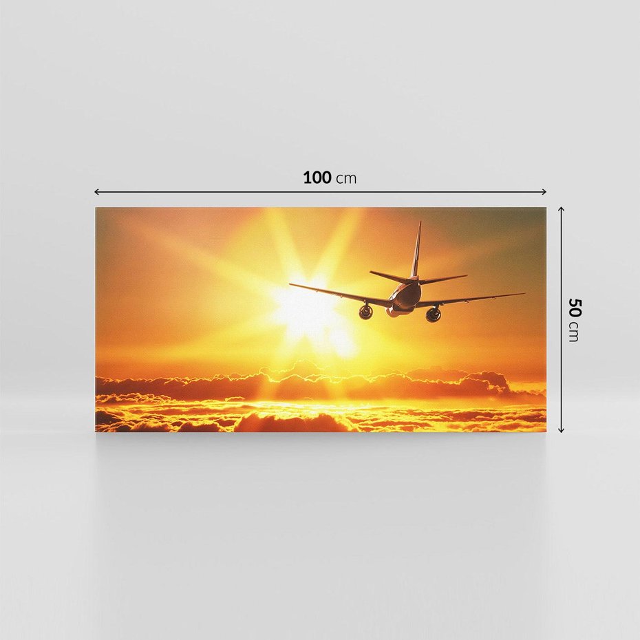Obraz na płótnie 100x50 - Wolność podróży - samolot, słońce