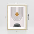 Plakat w ramie 30x40 - Geometryczny Blask - nowoczesna grafika, geometria - rama drewno