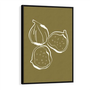 Obraz w ramie 70x100 - Podróżne Barwy - figi, minimalistyczny styl - rama czarna