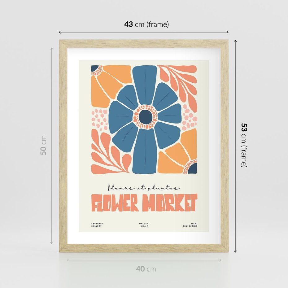 Plakat w ramie 40x50 - Rozbijające Widoki - kwiaty, nowoczesny plakat - rama drewno