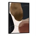 Obraz w ramie 50x70 - Wibracje uczuć i emocji - nieregularne plamy, czarny - rama czarna