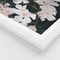 Plakat w ramie 40x50 - Egzotyczna Uroda - białe kwiaty, tropikalne kwiaty - rama biała