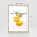 Plakat w ramie 30x40 - Świeże cytryny pełne smaku - cytryny, owoce - rama drewno