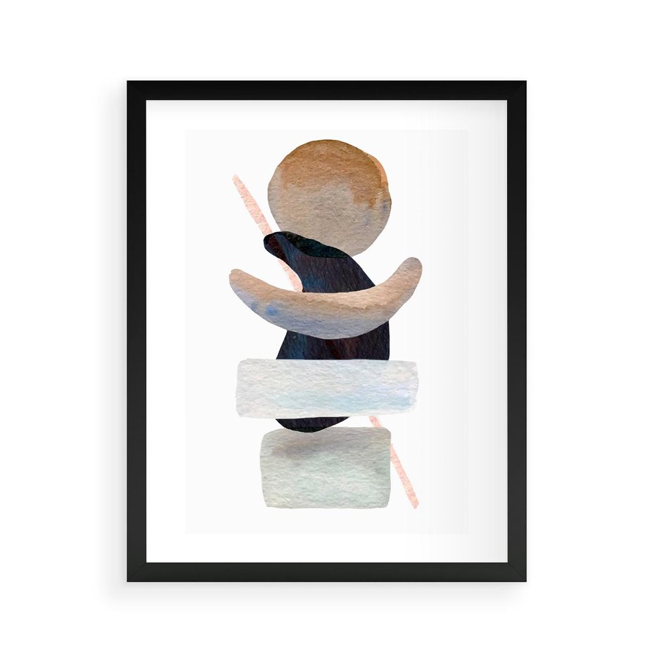 Plakat w ramie 40x50 - Rozkwitające Nowe Wymyślności - abstrakcja, akwarelowe plamy - rama czarna