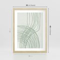Plakat w ramie 30x40 - Migotliwa Spokojna Zieleń - zielony plakat, abstrakcyjne splątane linie - rama drewno