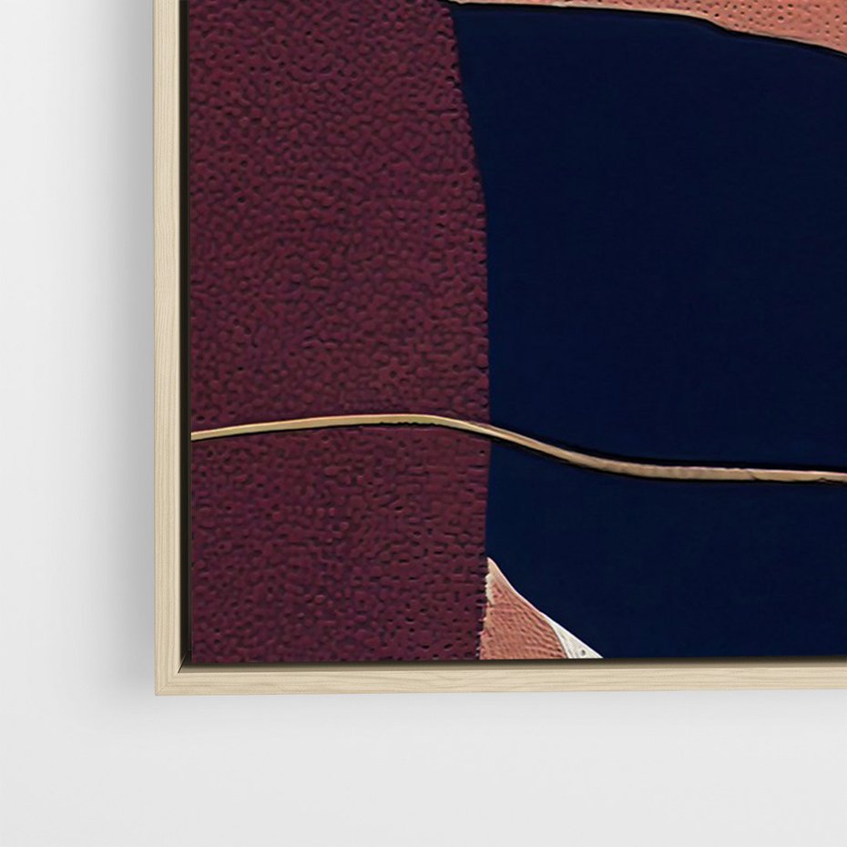 Obraz w ramie 70x100 - Abstrakt Marsala - nieregularne plamy, kształty - rama drewno