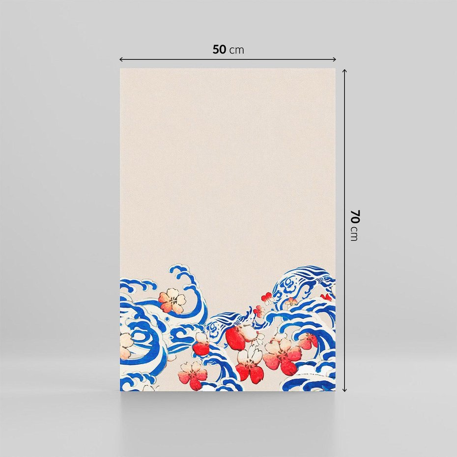 Obraz na płótnie 50x70 - Japońska Harmonia: Falujące Kwiaty - japonia, orientalne kwiaty wiśni