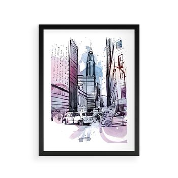 Plakat w ramie 50x70 - Miasto ożywione pulsującym życiem - szkocja, miasto - rama czarna