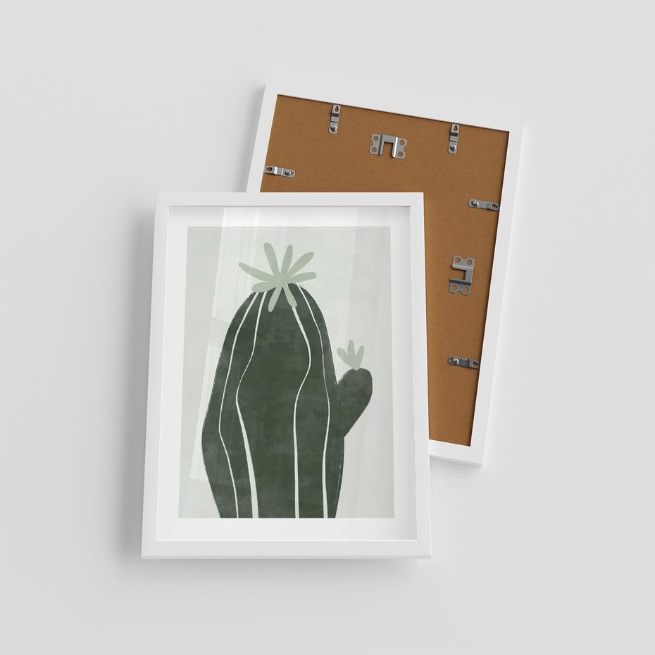 Plakat w ramie 30x40 - Zieleń Inspirującego Życia - zielony plakat, minimalizm - rama biała