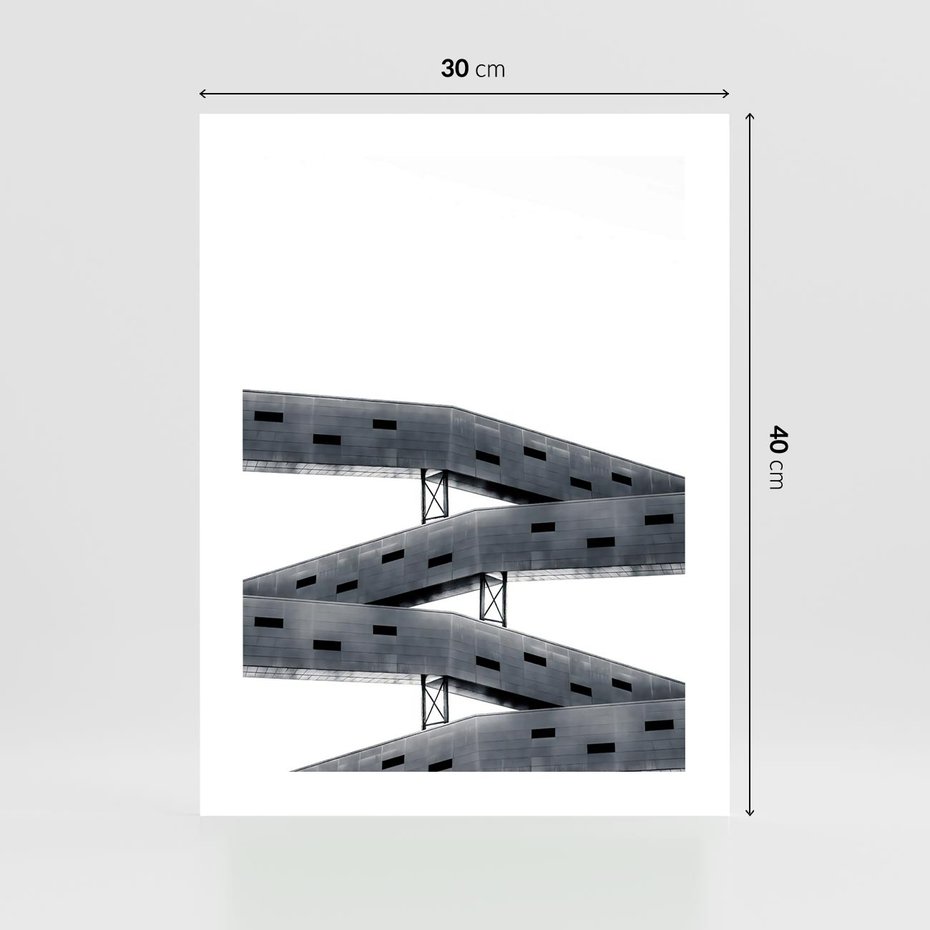 Plakat bez ramy 30x40 - Monochromatyczna Sztuka Nowoczesnych Budynków - architektura, nowoczesne formy