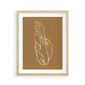 Plakat w ramie 40x50 - Splecione Dłonie - szkic, minimalizm - rama drewno