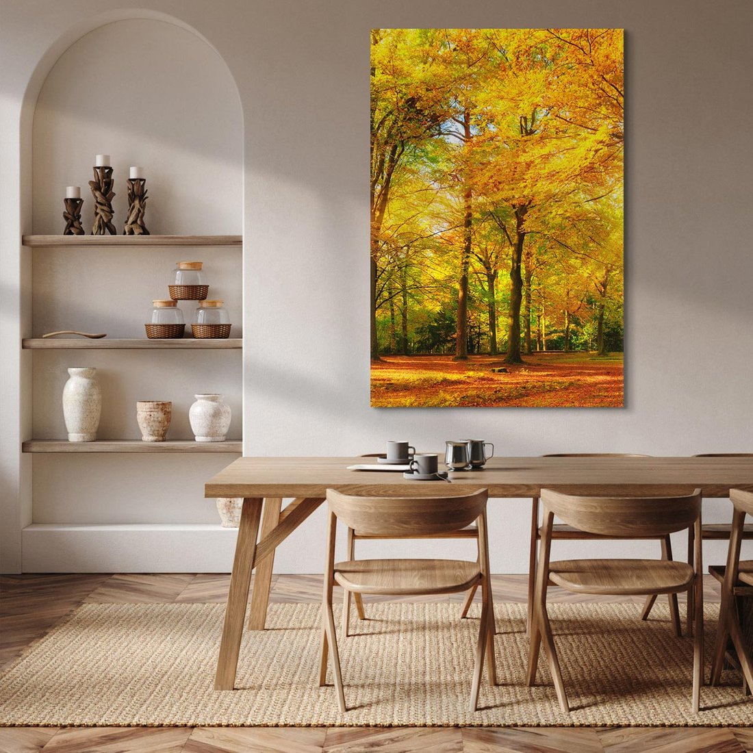 Obraz na płótnie 70x100 - Urok jesiennego lasu - las, drzewa