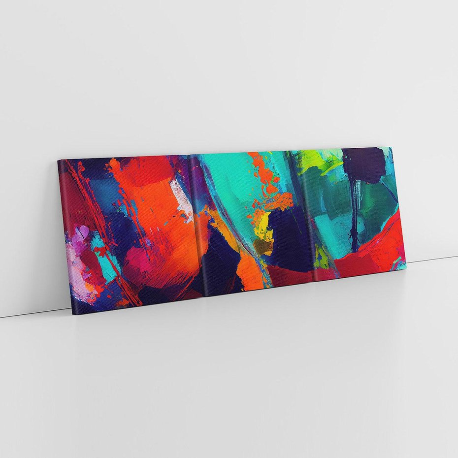 Obraz na płótnie 150x50 - Abstrakcyjne wizje czasu - żywe radosne kolory, plamy kolory