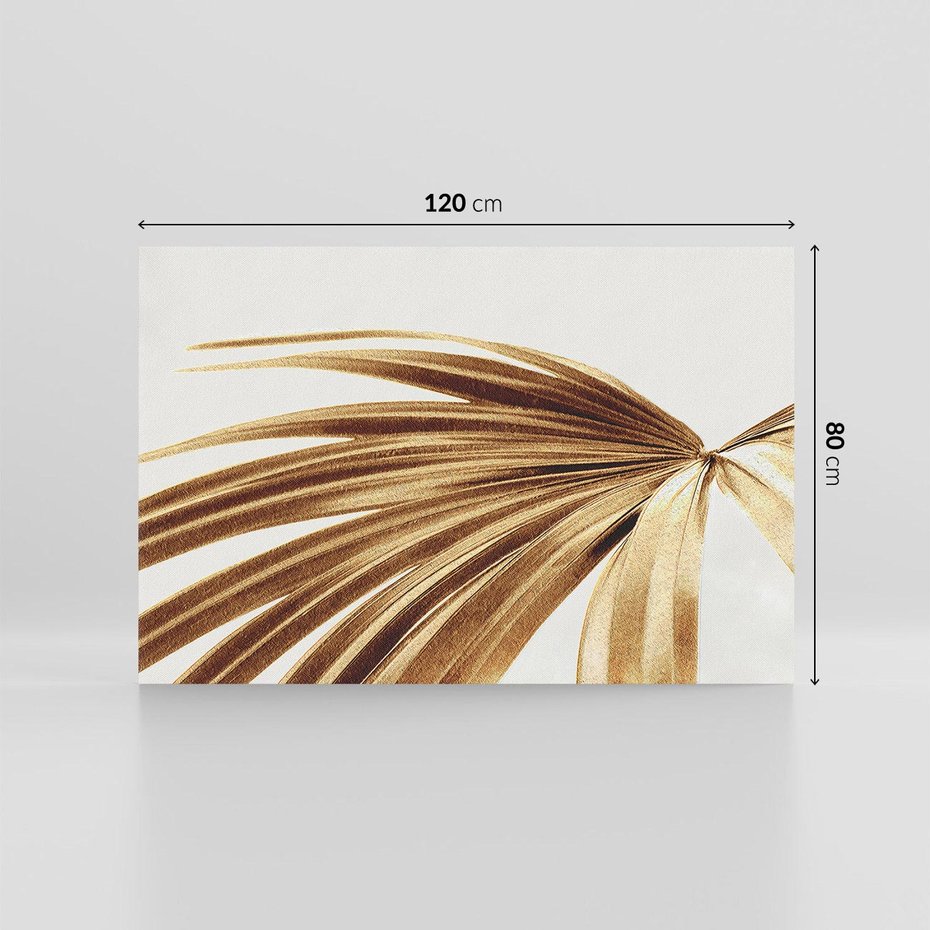 Obraz na płótnie 120x80 - Egzotyczny Blask - złote, liście