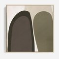 Obraz w ramie 50x50 - Fale w Zieleni - abstrakcyjne kształty, zgaszona zieleń - rama drewno
