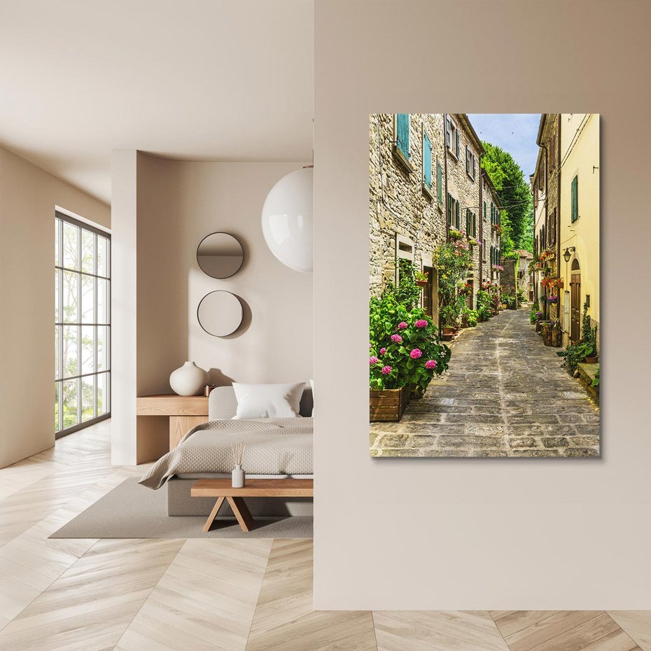 Obraz na płótnie 80x120 - Spacer po Złotej Alei - uliczka, perspektywa