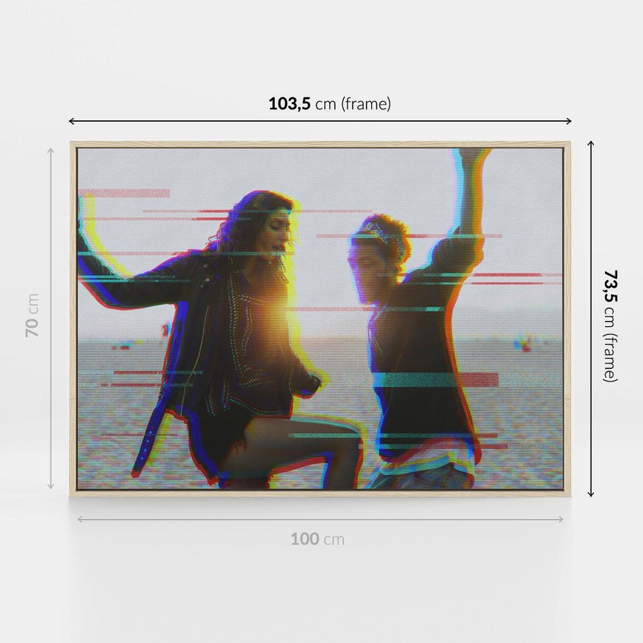 Obraz w ramie 100x70 - Taniec tęsknot - zdjęcie w stylu retro, dodane kolorowe akcenty - rama drewno