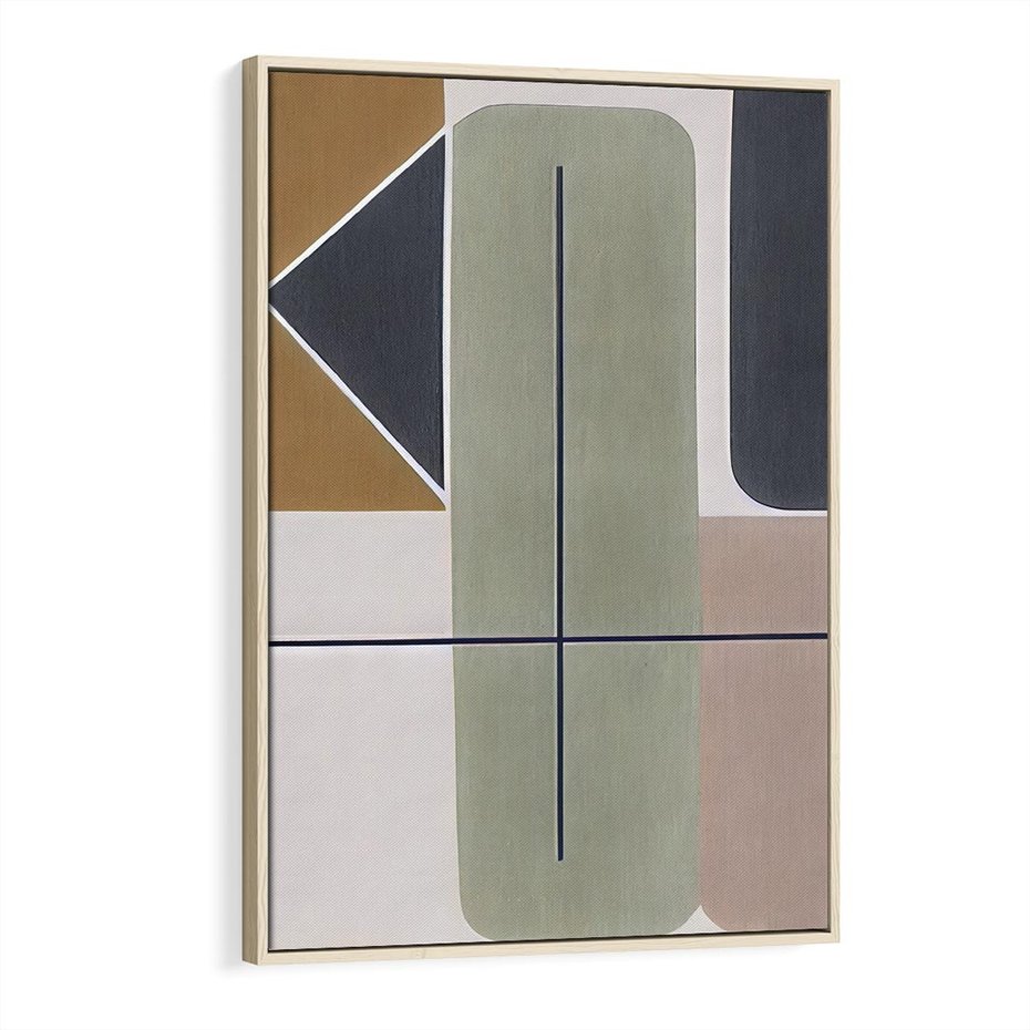 Obraz w ramie 80x120 - Sztuka Abstrakcji - geometryczne kształty, kolorowe prostokąty - rama drewno