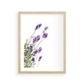 Plakat w ramie 30x40 - Delikatny Urok - lawenda, kwiaty - rama drewno