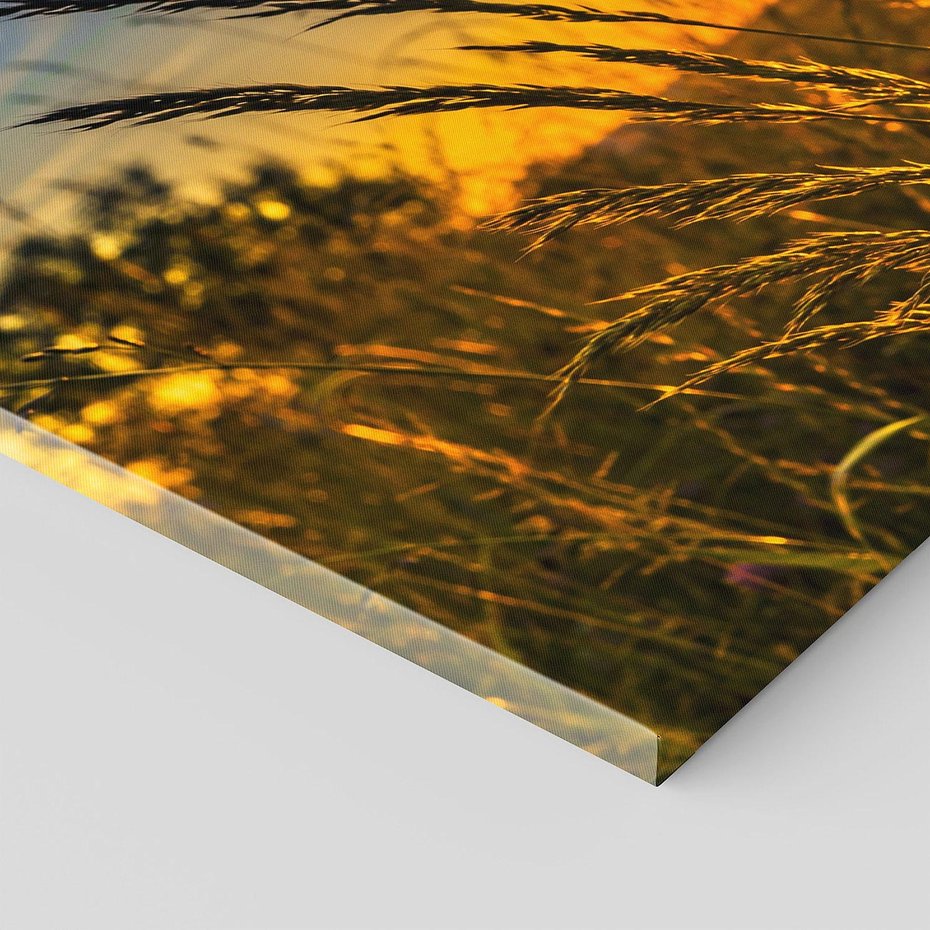 Obraz na płótnie 150x50 - "Zachód Słońca, Łąka - Magiczna Aura - zachód, słońca