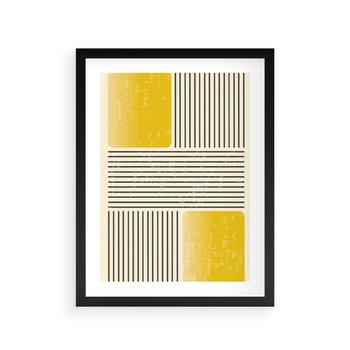 Plakat w ramie 50x70 - Geometria w Ruchu - geometria, proste linie - rama czarna