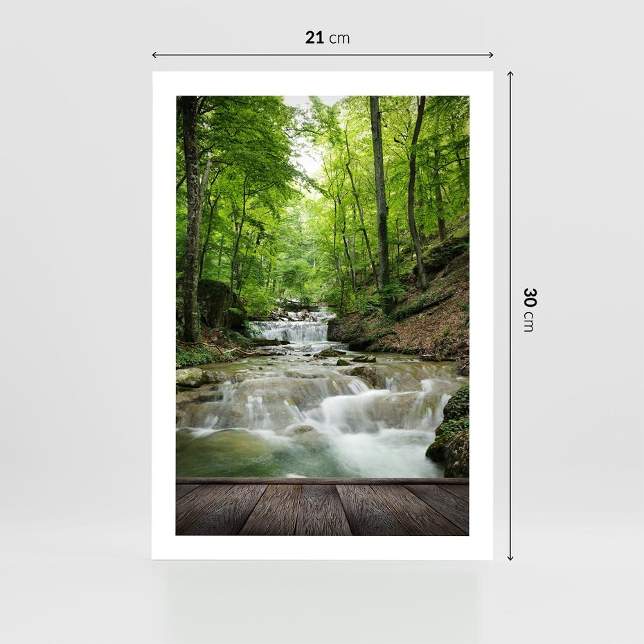 Plakat bez ramy 21x30 - Plączący się strumień - rzeka, strumień